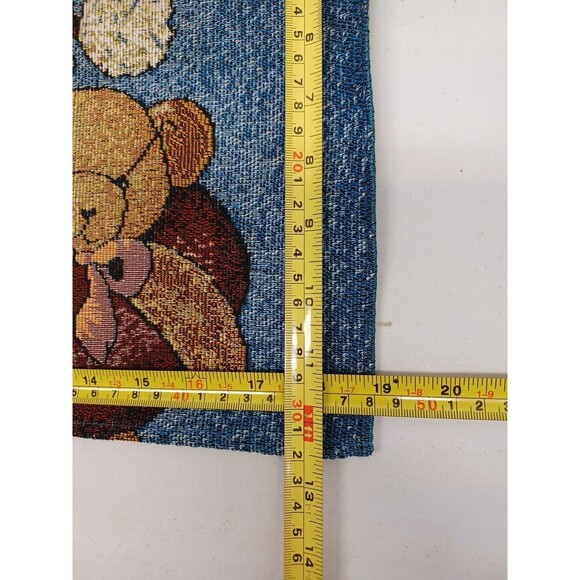 Vtg Christmas Santa Claus Teddy Bear Woven Tapestry Placemats Set of 4 - Picture 10 of 10